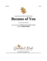 Because of You Unison choral sheet music cover